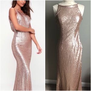 Lulu’s Champagne Sequin Dress